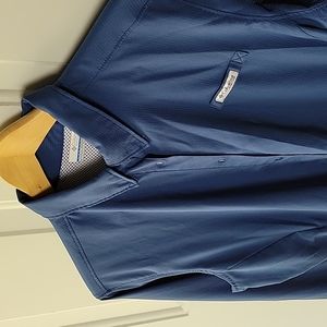 Columbia PFG Tumiami Long Sleeve Blue Fishing Shirt Size L
